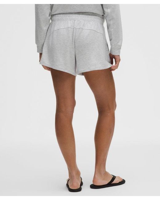 lululemon athletica Gray – Becalm Mid-Rise Wide-Waistband Shorts – 3" – Color Light/ – Size Large