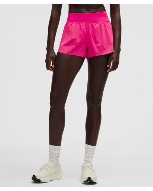 lululemon athletica Red Fast And Free Mid-Rise Split Short 3"
