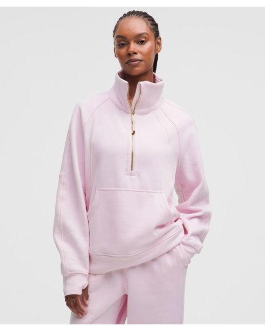 lululemon athletica Pink – Scuba Oversized Funnel-Neck Half Zip Sweatshirt Long – – Size Medium/Large
