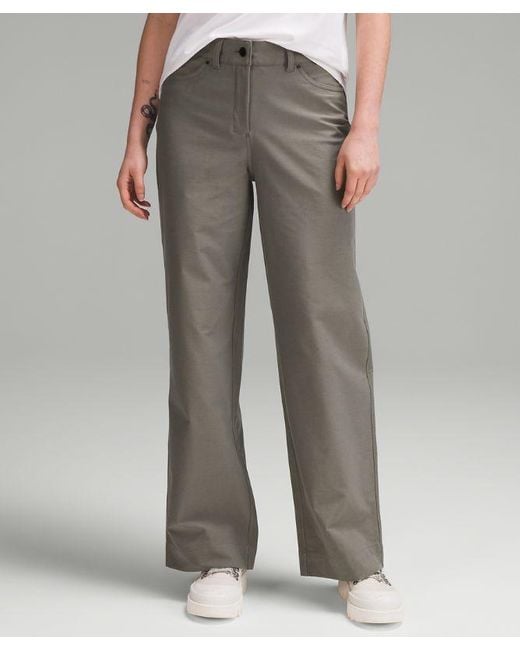 lululemon athletica Gray City Sleek 5 Pocket High-rise Wide-leg Pant Full Length Light Utilitech