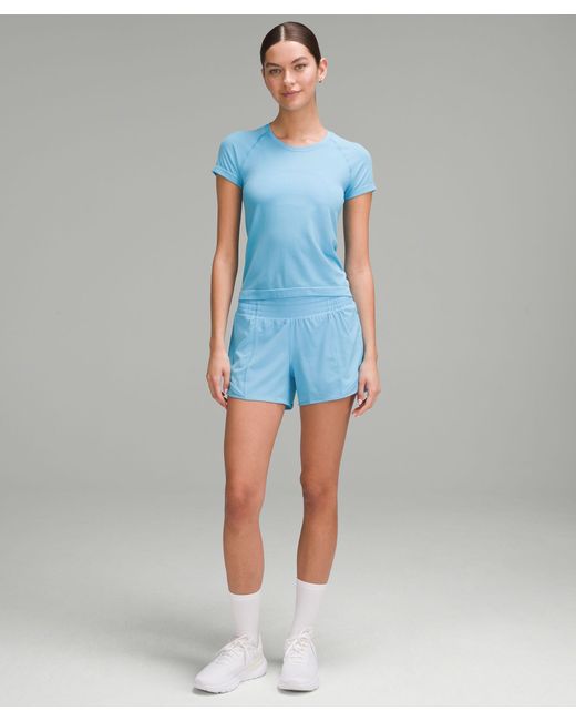 lululemon athletica Blue Hotty Hot High-rise Lined Shorts 4"