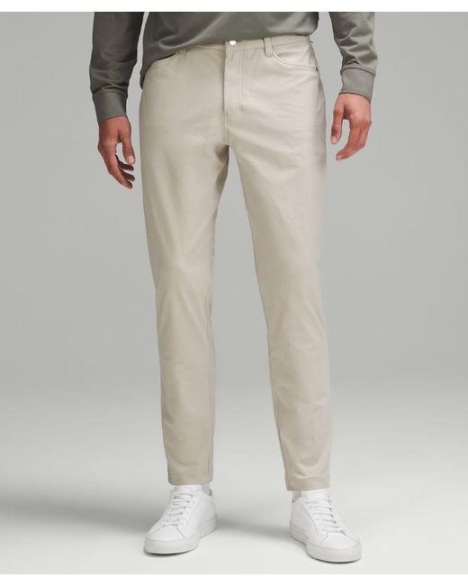 lululemon athletica Gray Abc Slim-fit 5 Pocket Trousers 30"l Warpstreme - Color Khaki - Size 28 for men