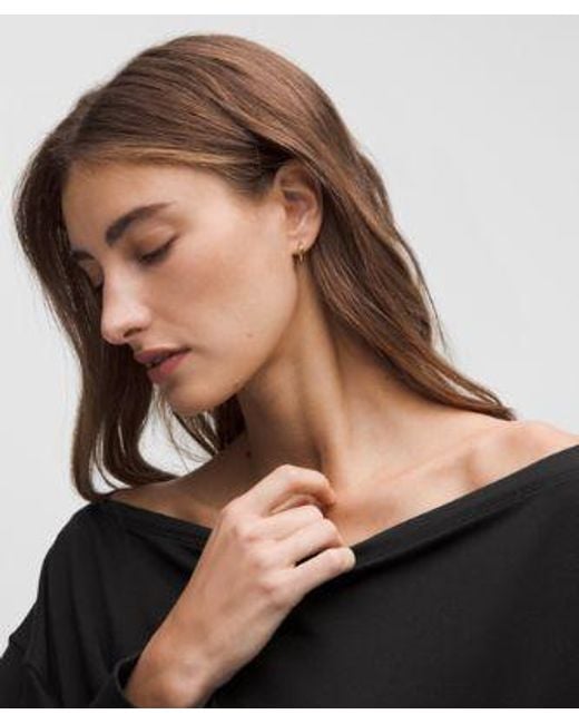 lululemon athletica Black Becalm Oversized Boatneck Long-Sleeve Shirt