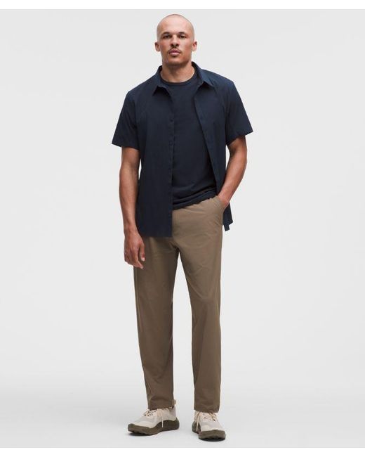 lululemon athletica Blue Airing Easy Short-Sleeve Shirt for men