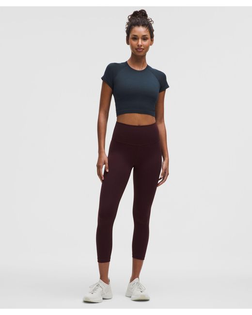 lululemon athletica Blue Swiftly Tech Cropped Short-Sleeve Shirt 2