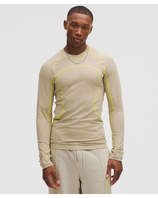 lululemon athletica Natural Jacquard Tight-Fit Long-Sleeve Shirt for men