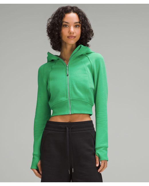 lululemon athletica Green Scuba Full-zip Cropped Hoodie