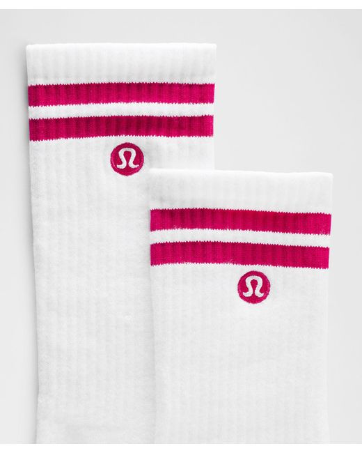 lululemon athletica White Daily Essential Crew Socks Stripe