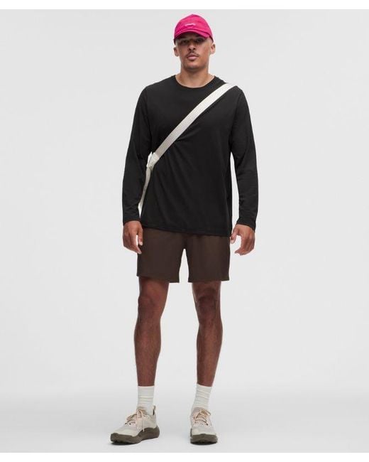 lululemon athletica Black – Everyday Classic Long-Sleeve T-Shirt – Cotton-Blend – – Size Large for men