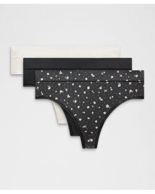 lululemon athletica Black – Underease High-Rise Thong Underwear 3 Pack – – Size Large