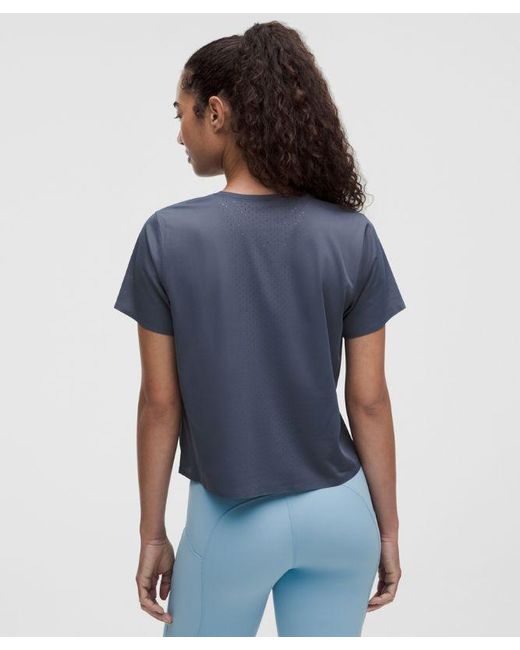 lululemon athletica Blue Fast And Free Short-Sleeve Shirt