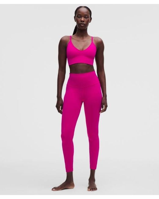 lululemon athletica Pink Focuser Scoop-Neck Bra Nulu