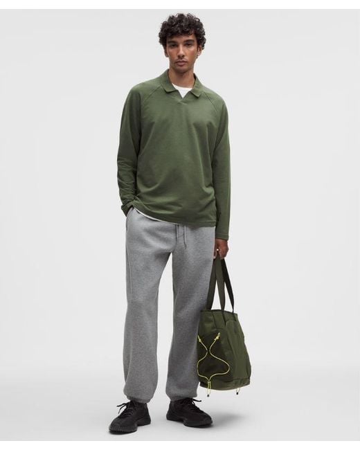 lululemon athletica Green – Buttery Loopback Collared Long-Sleeve Shirt – – Size Large for men