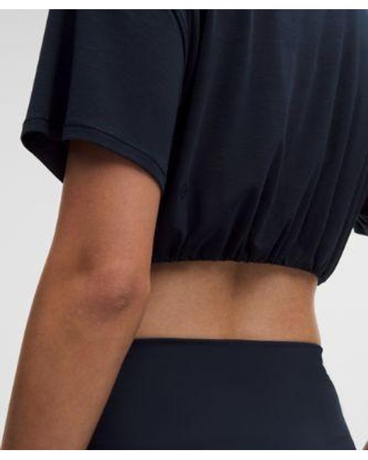 lululemon athletica Blue – Jersey Training Super-Cropped T-Shirt – – Size 4