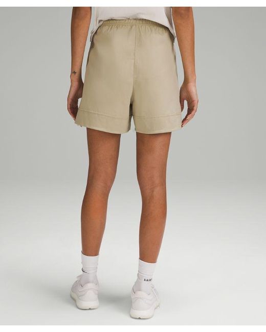 lululemon athletica Natural Cotton-blend Poplin High-rise Shorts 4"