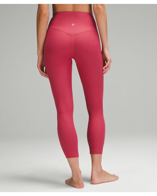 lululemon athletica Red V-waist Yoga Leggings 25" Grid Texture