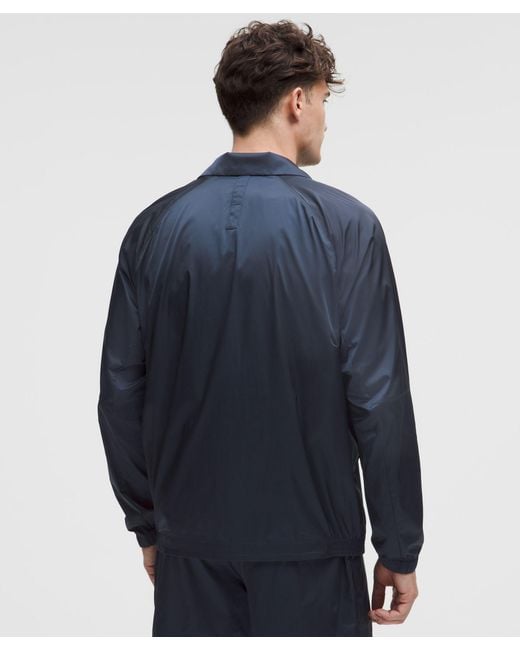 lululemon athletica Blue Stretch Satin Nylon Track Jacket for men