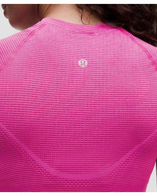lululemon athletica Pink Swiftly Tech Cropped Short-Sleeve Shirt 2