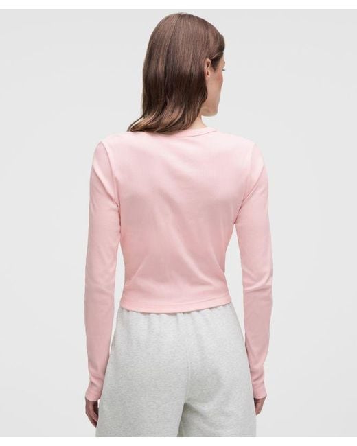 lululemon athletica Pink – Little Ribbed Long-Sleeve Tee – – Size Large