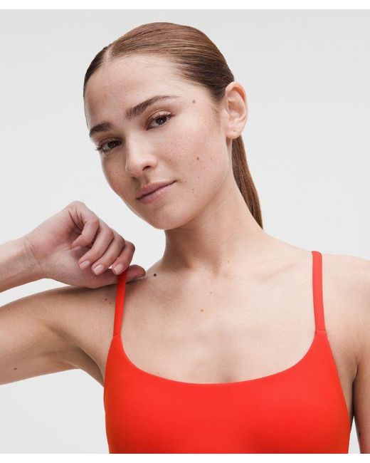 lululemon athletica Red Wunder Train Strappy Racer Bra