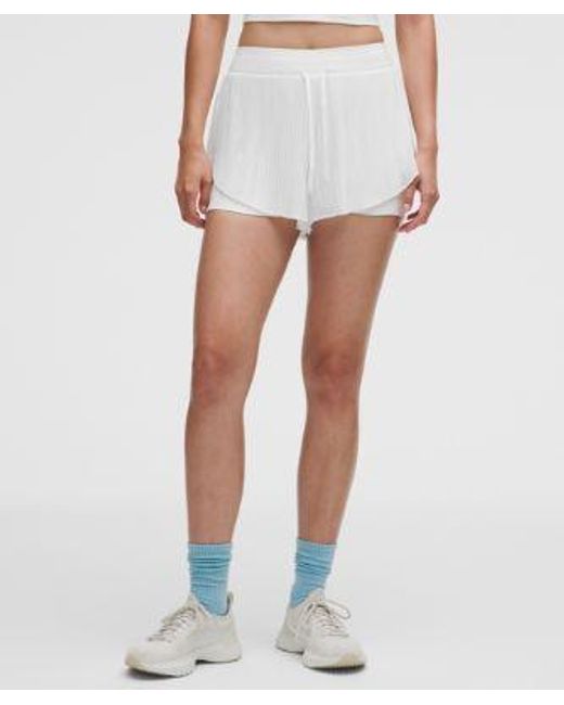 lululemon athletica White – Ace Advantage High-Rise Pleated Tennis Shorts – 2" – – Size Large