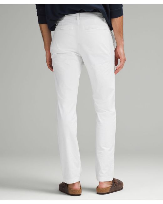 lululemon athletica White Abc Slim-fit Trousers 34"l Stretch Cotton Versatwill for men