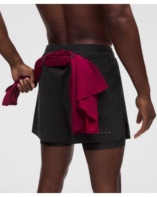 lululemon athletica Black – Fast And Free Lined Running Shorts Design – 5" – – Size Large for men