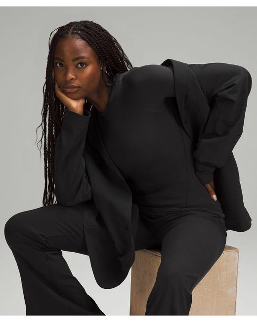 lululemon athletica Black Wundermost Ultra-Soft Nulu Crewneck Long-Sleeve Shirt