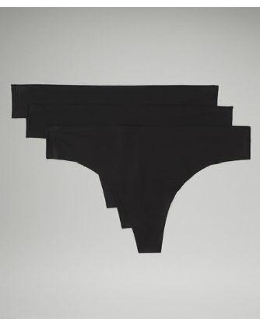 lululemon athletica Invisiwear Mid-rise Thong Underwear - Color Black - Size L