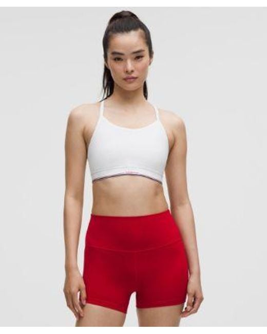lululemon athletica Red Flow Y Mid-Support Bra Logo
