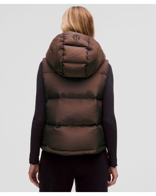 lululemon athletica Black Wunder Puff 600-Down-Fill Cropped Vest Iridescent