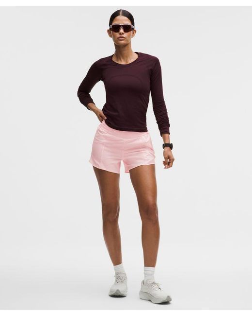 lululemon athletica Red Hotty Hot High-Rise Lined Short 4"