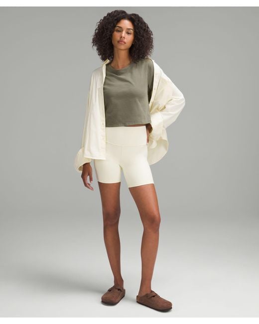 lululemon athletica Green Tie-Hem Heavyweight Cotton T-Shirt