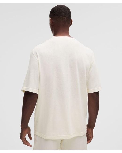 lululemon athletica White – -Knit Jersey Short-Sleeve Shirt – – Size Large for men