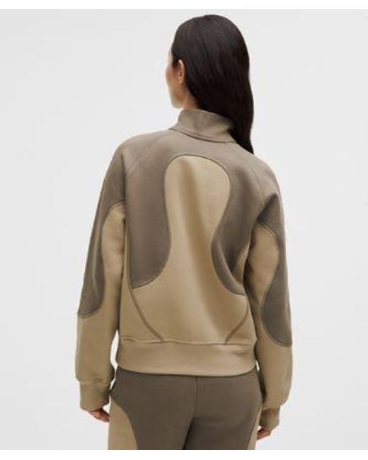 lululemon athletica Brown – Cotton Fleece Relaxed-Fit Half Zip Sweatshirt Slnsh Collection – – Size Large