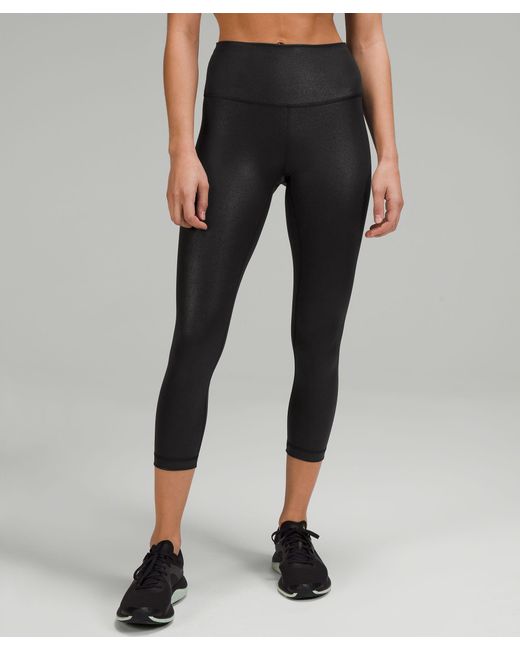 lululemon athletica Wunder Train High-rise Crop Leggings Foil - 23" - Color Black - Size 0