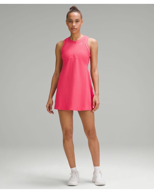 lululemon athletica Red Grid-texture Sleeveless Linerless Tennis Dress