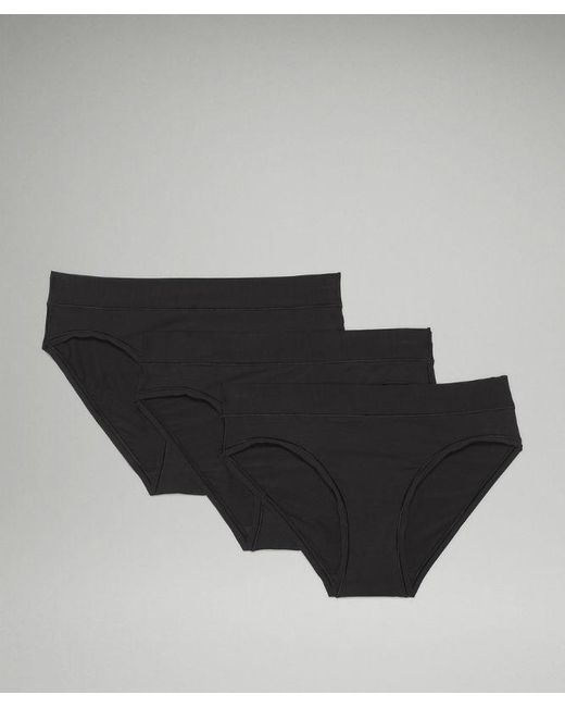 lululemon athletica Black – Underease Mid-Rise Bikini Underwear 3 Pack – – Size Large