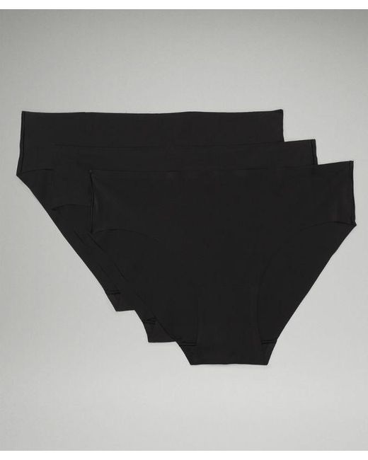 lululemon athletica Black Invisiwear Mid-Rise Bikini Underwear