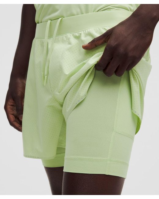 lululemon athletica Green – Fast And Free Lined Running Shorts – 5" – – Size Medium for men