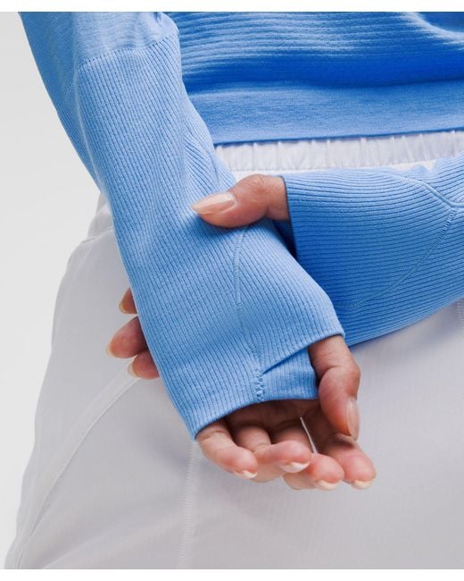 lululemon athletica Blue – Swiftly Tech Long-Sleeve Shirt 2.4 Waist Length – – Size 4