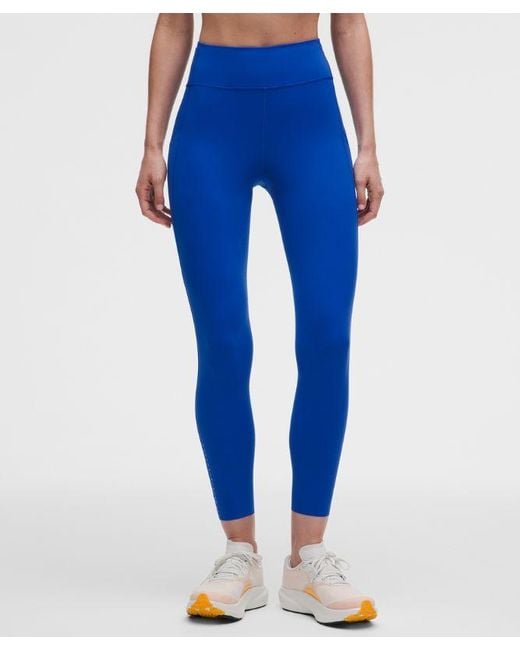 lululemon athletica Blue – Fast And Free 6-Pocket High-Rise Tight Leggings Design – 25" – – Size 14