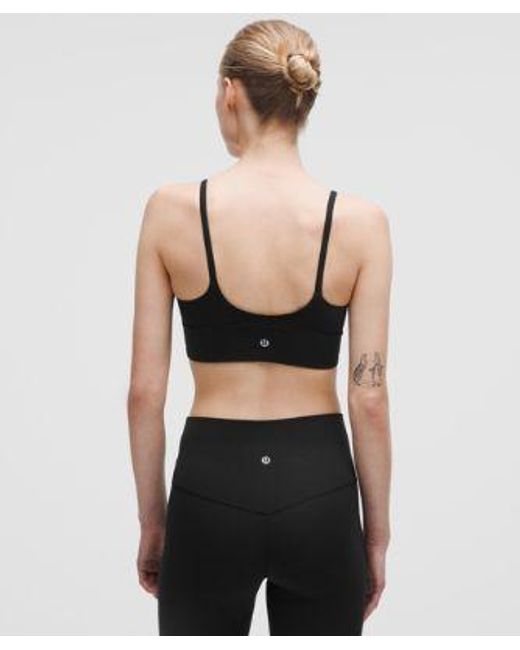 lululemon athletica Black – Focuser Scoop-Neck Sports Bra Nulu Light Support, A/B Cup – – Size Large