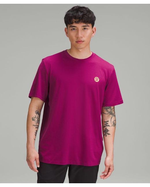 lululemon athletica License To Train Relaxed Short-sleeve Shirt in Purple  for Men | Lyst UK