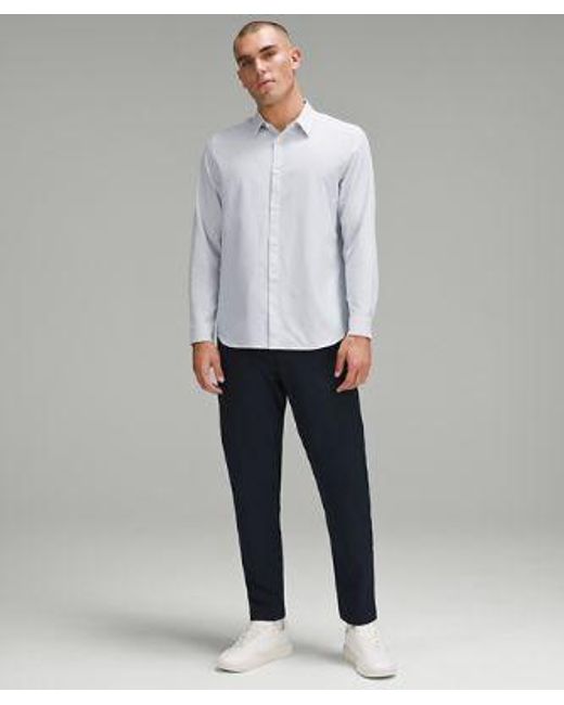 lululemon athletica Gray New Venture Classic-fit Long-sleeve Shirt - Color White/blue - Size L for men