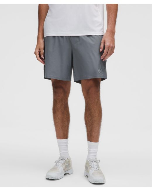 lululemon athletica Blue Striped Mesh Tennis Shorts 7" for men