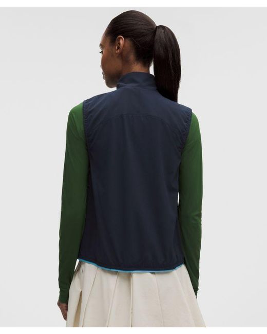 lululemon athletica Blue – Lightweight High-Neck Golf Vest Graphic – – Size Large