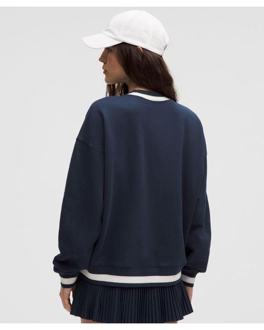 lululemon athletica Blue – Perfectly Oversized Ringer Crew Sweatshirt – –
