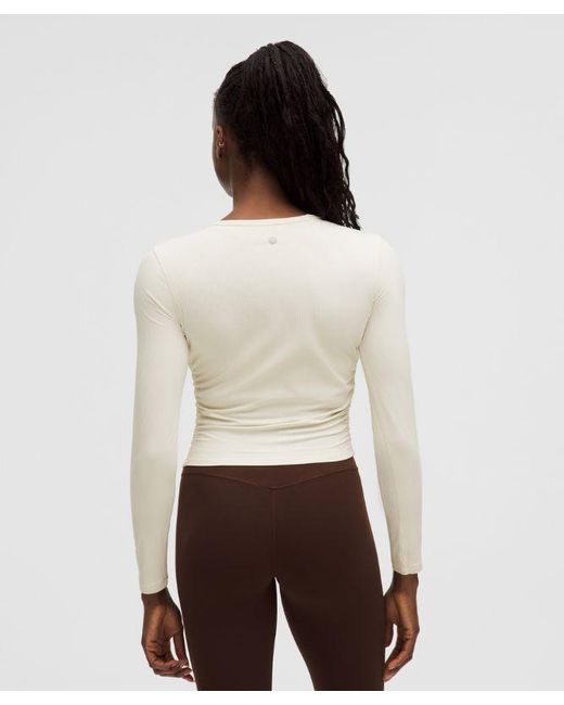 lululemon athletica Natural – All It Takes Ribbed Nulu Long-Sleeve Shirt – – Size 4
