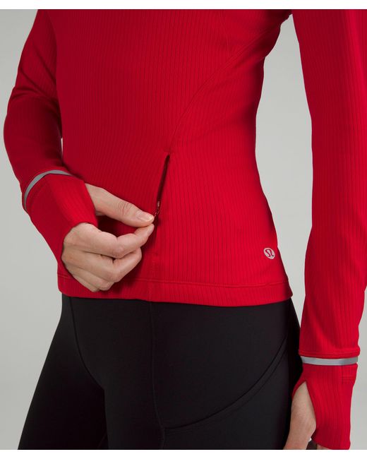 lululemon athletica Red It's Rulu Ribbed Long-Sleeve Shirt